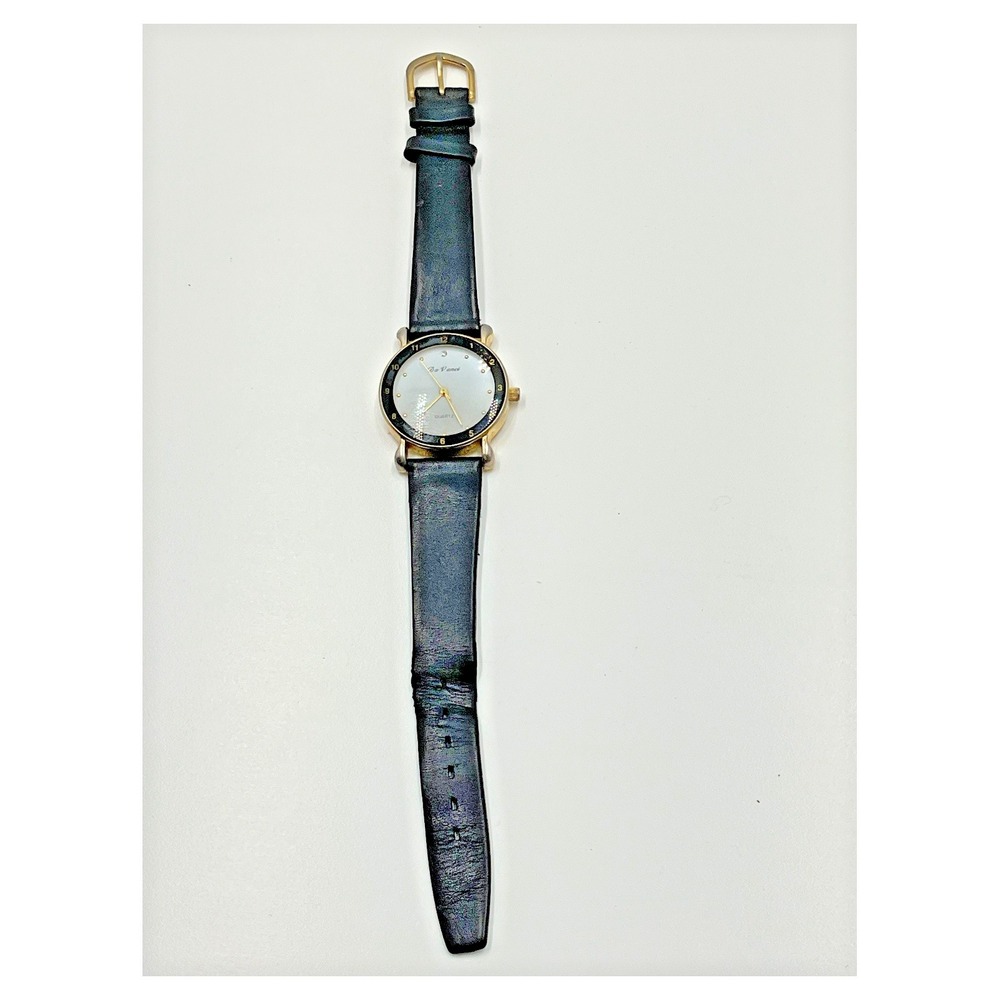 Da‎ Vinci Women's Wristwatch Black Leather Gold Tone Quartz - Picture 5 of 5